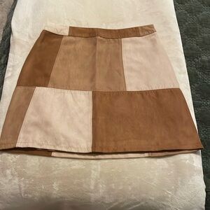 Faux Suede Mini Skirt